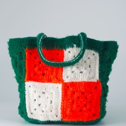 Sac vert en crochet artisanal Sac vert en crochet artisanal