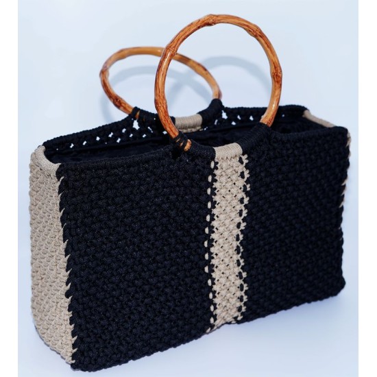 Sac crochet noir et blanc